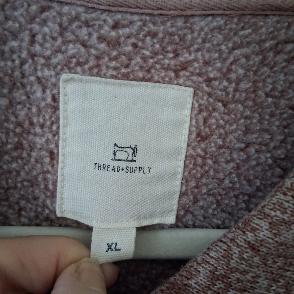 Thread & Supply Praline Color Button-Up Fleece Shirt Shacket Jacket Sz XL - Picture 7 of 15